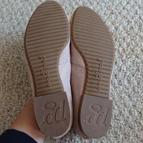 Paul Green light pink and Metallic Gold Leather Flat Loafers size 7.5 - Picture 11 of 11